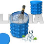 Форма для заморозки льда Ice Cube Maker с крышкой синяя